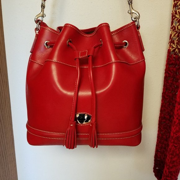 Dooney & Bourke Florentine Drawstring Red